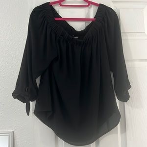 Off shoulder black top